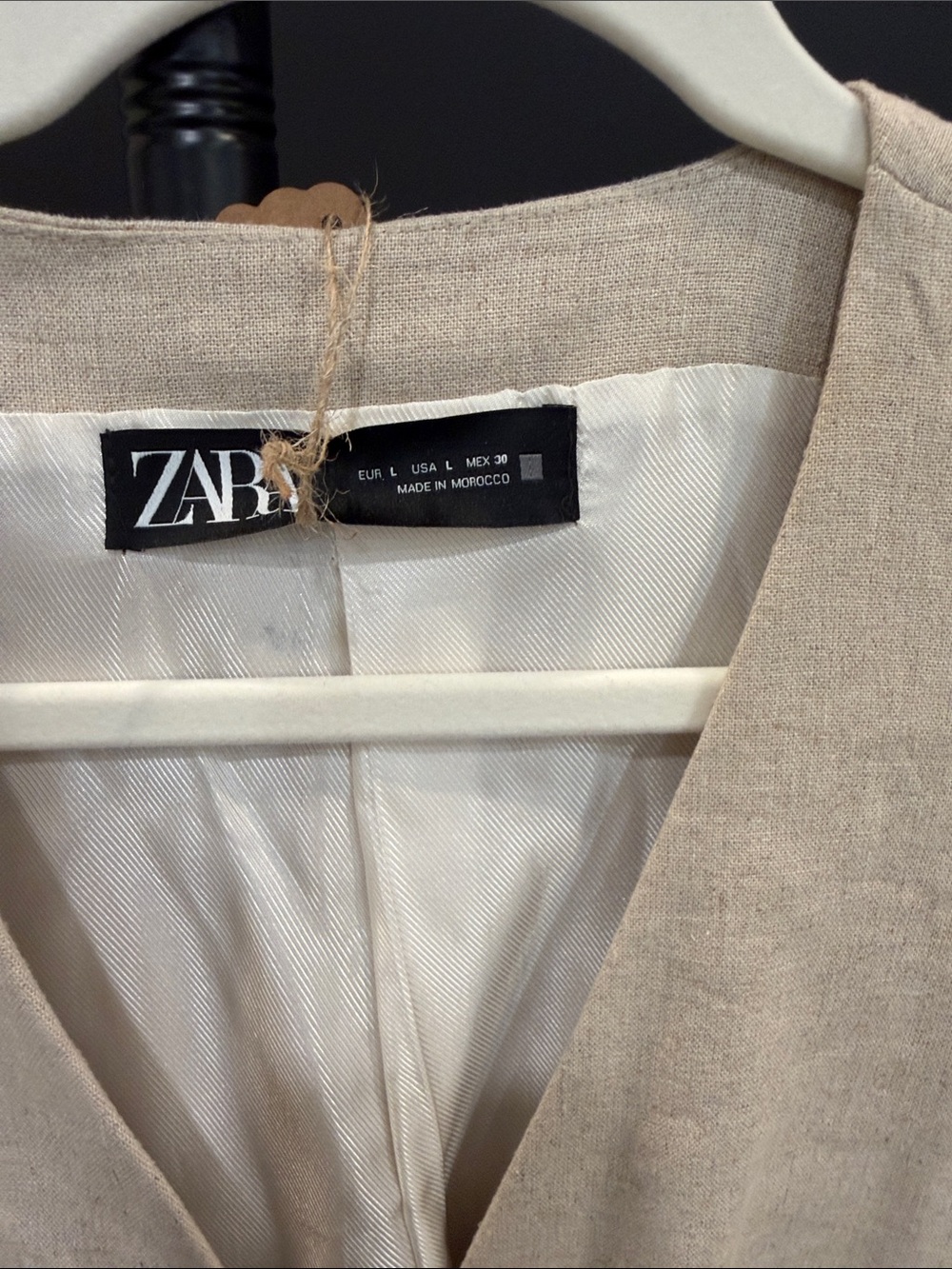 Zara Neutral Beige Button Front Vest - Picture 3 of 4
